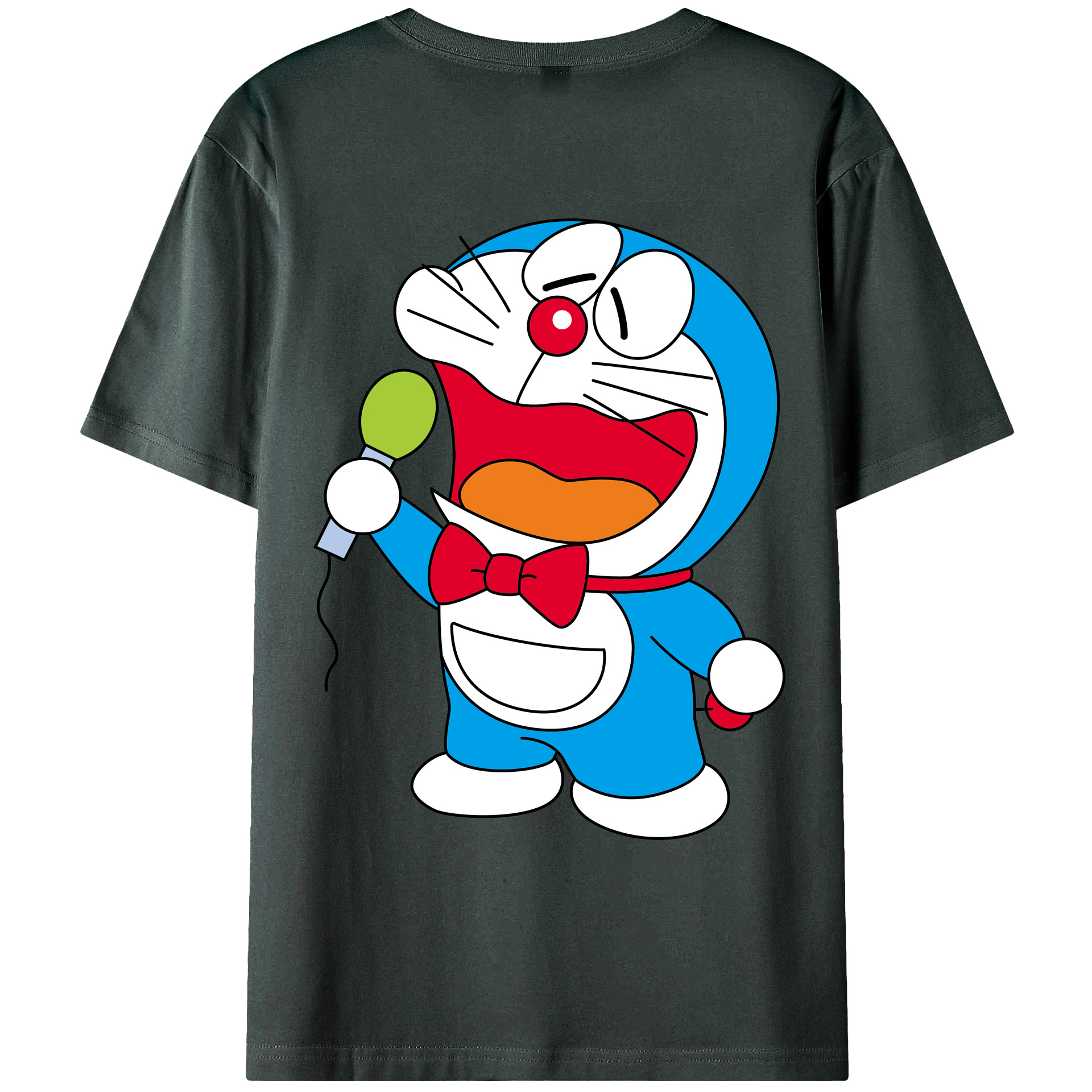 （画像用） ドラえもん Doraemon 綿100％ メンズ半袖Tシャツ（バックプリント） 通気性
